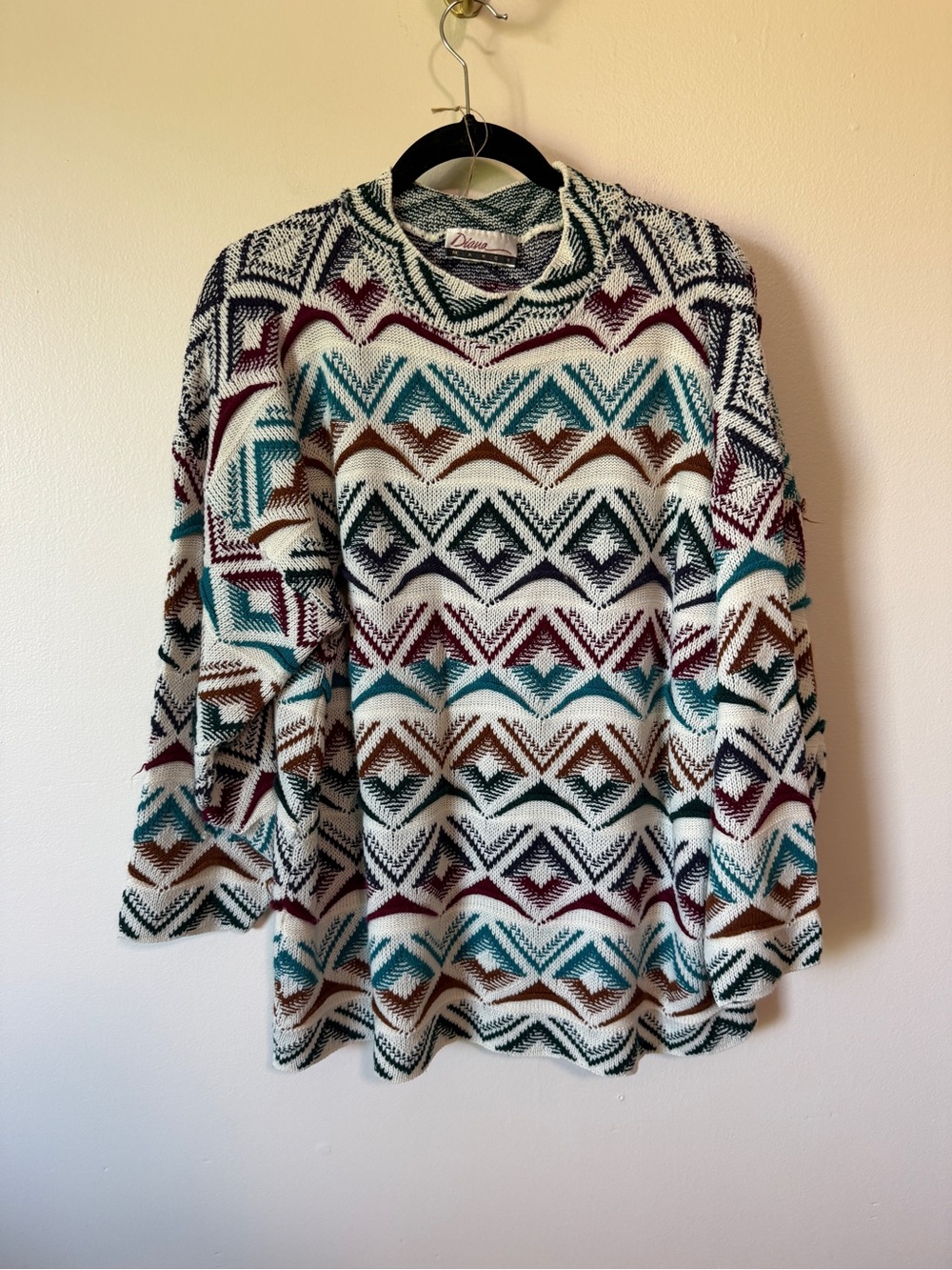 vintage grandpa cosby coogi style knit colorful crewneck sweater